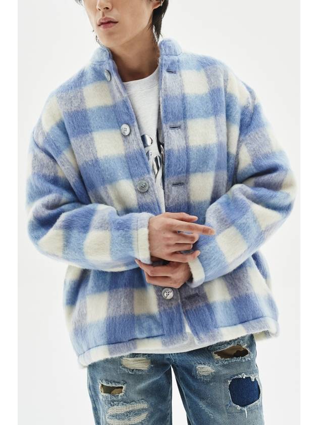 Mohair Check Cardigan Blue - DEMADEN - BALAAN 1