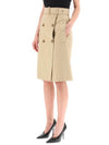 Belt Cotton Gabardine Trench A-Line Skirt Beige - BURBERRY - BALAAN 5