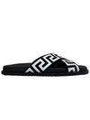 Greca Cross Band Slippers Black - VERSACE - BALAAN.