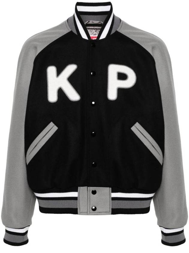 Varsity Logo Bomber Jacket Grey - KENZO - BALAAN 1