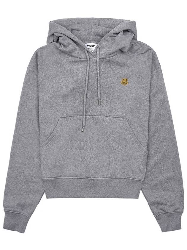 Women's Tiger Logo Cotton Hoodie Dove Grey - KENZO - BALAAN 11