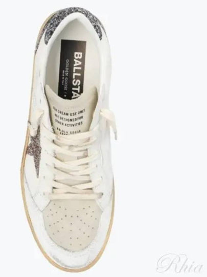 Ball Star Glitter Leather Low Top Sneakers White - GOLDEN GOOSE - BALAAN 2