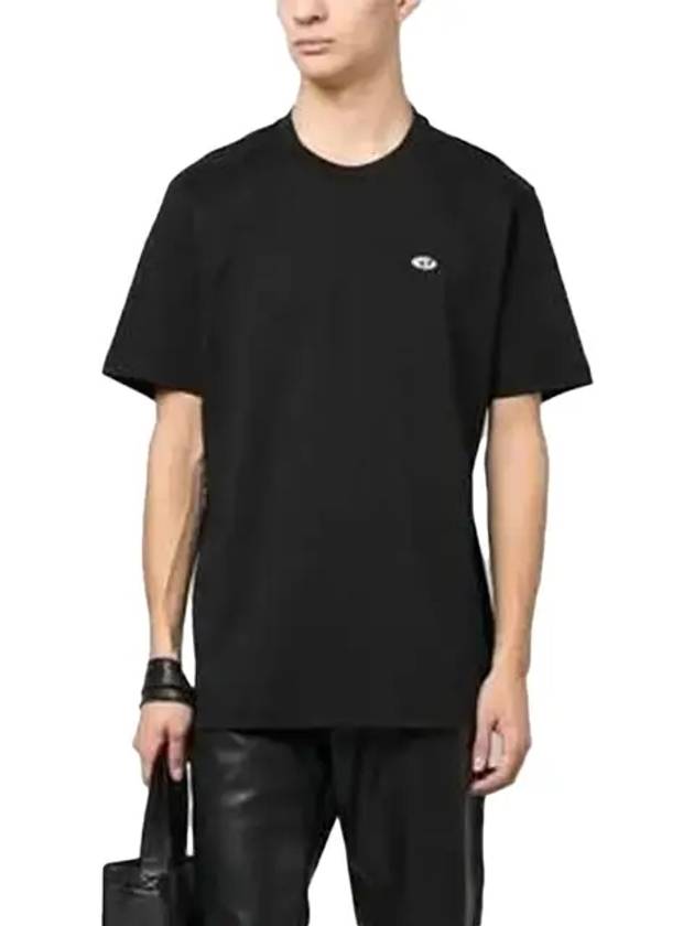 T Just Doval PJ Oval D Patch Short Sleeve T Shirt Black - DIESEL - BALAAN 3