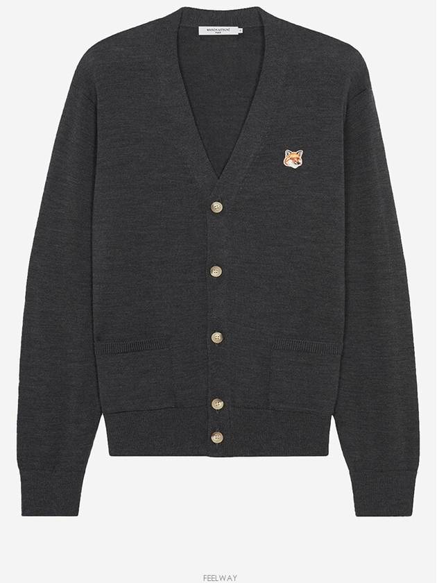 Fox Head Patch Classic Cardigan Anthracite - MAISON KITSUNE - BALAAN 2