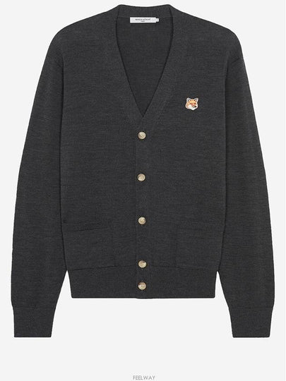 Fox Head Patch Classic Cardigan Anthracite - MAISON KITSUNE - BALAAN 2