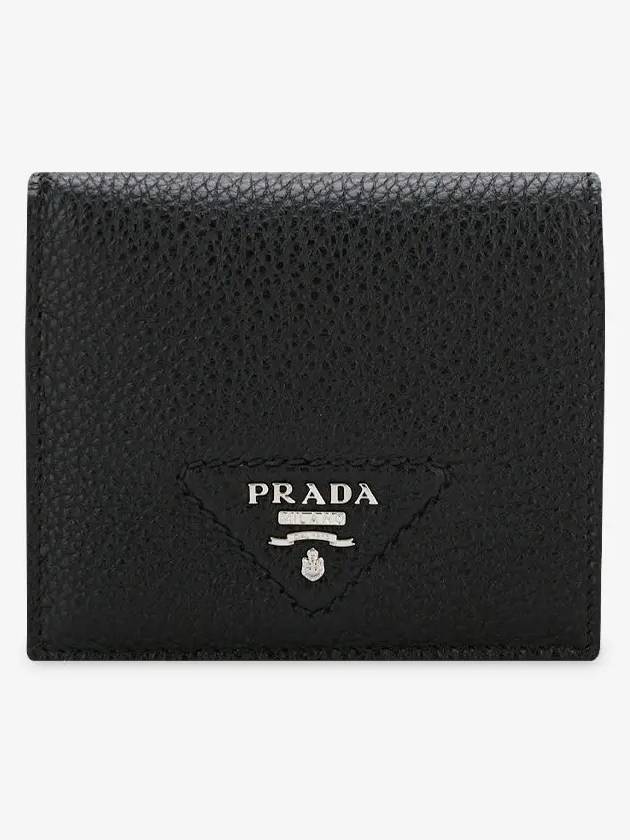 Leather Half Wallet Black - PRADA - BALAAN 2