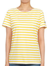 Etrille Striped Short Sleeve T-Shirt White Yellow - SAINT JAMES - BALAAN 1