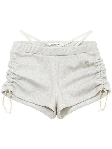 SHIRRING STRING MICROSHORTS OATMEL - DON’T ASK MY PLAN - BALAAN 1