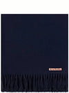 Wool Fringe Scarf Navy - ACNE STUDIOS - BALAAN 3