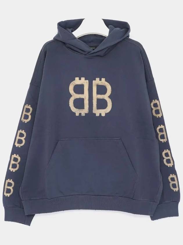 Crypto Medium Fit Hoodie Blue - BALENCIAGA - BALAAN 3