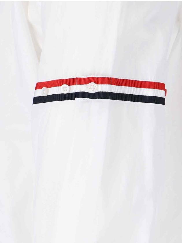 Men's Poplin Grosgrain Armband Classic Long Sleeve Shirt White - THOM BROWNE - BALAAN 6