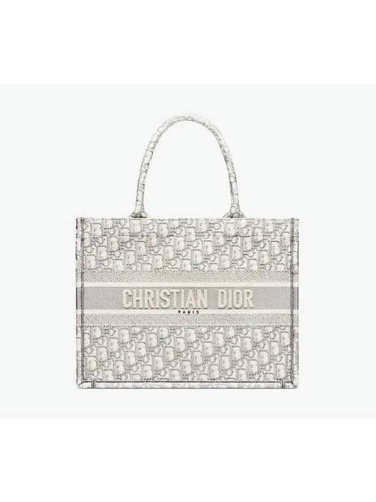 Oblique Medium Book Tote Bag Ecru Grey - DIOR - BALAAN 2