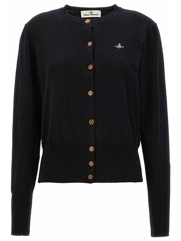 Bea Logo Cardigan Black - VIVIENNE WESTWOOD - BALAAN 2