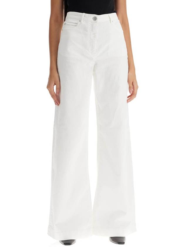 wide leg twill trousers in italian - PINKO - BALAAN 2