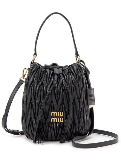 Matelasse Nappa Leather Bucket Bag Black - MIU MIU - BALAAN 2