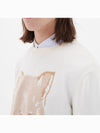 Pique Fox Head Round Neck Knit Top Ecru - MAISON KITSUNE - BALAAN 5