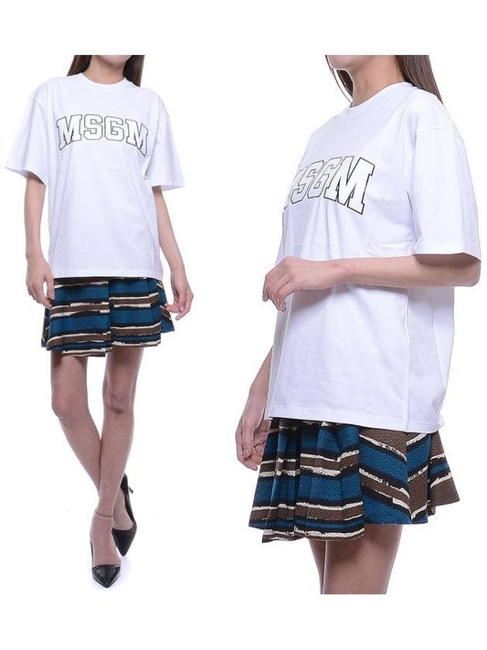 Logo Print Short Sleeve T-Shirt White - MSGM - BALAAN 2