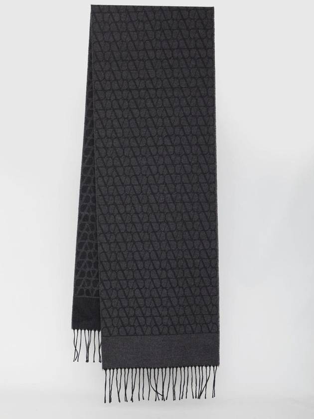 Toile Iconographe Cashmere Wool Muffler Black - VALENTINO - BALAAN 2