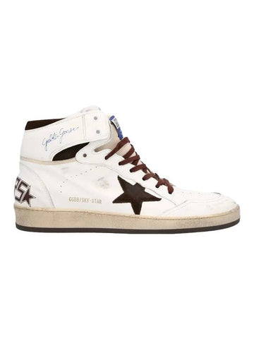 Sky Star Nappa Leather High Top Sneakers White - GOLDEN GOOSE - BALAAN 1