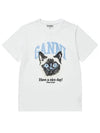 Basic Cat Relax Jersey Short Sleeve T-Shirt White - GANNI - BALAAN 6