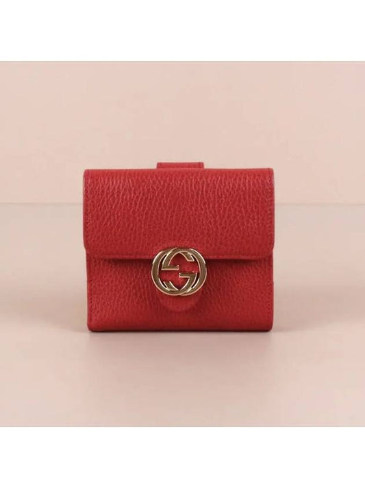 GG Interlocking Half Wallet Red - GUCCI - BALAAN 2