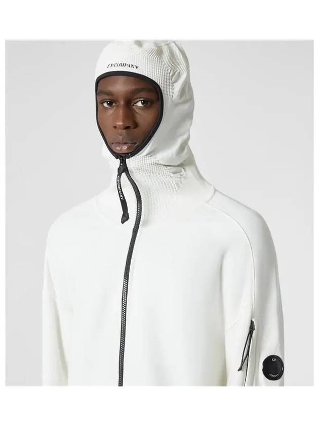 Lens Wappen Soft Neck Zip Up Hoodie White - CP COMPANY - BALAAN 3