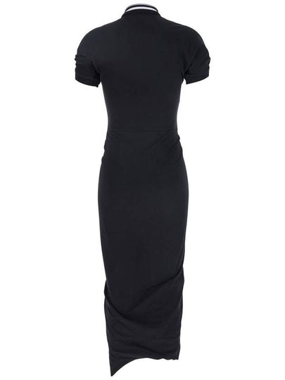 Embroidery Logo Half Zip Midi Dress Black - VIVIENNE WESTWOOD - BALAAN 2