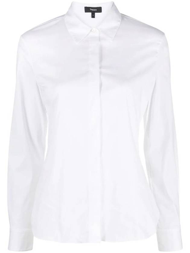 Fitted Good Cotton Long Sleeve Shirt White - THEORY - BALAAN 2