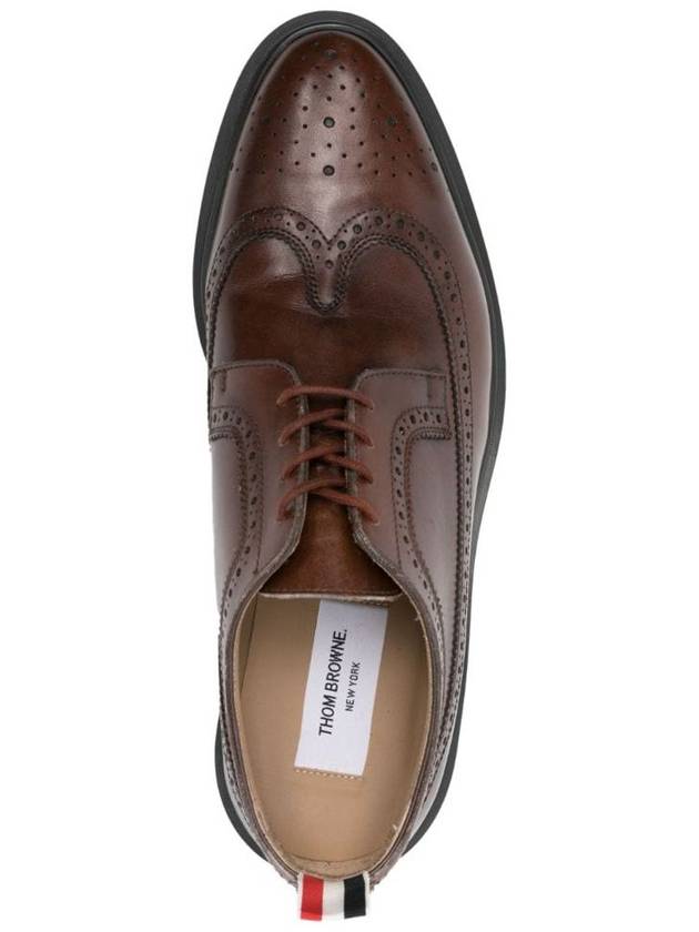 Long Wing Round Toe Leather Brogues Brown - THOM BROWNE - BALAAN 3