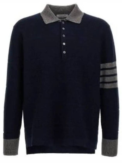 4-bar Striped Knit Top Navy - THOM BROWNE - BALAAN 2