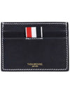 Stitched Vacchetta Card Wallet Navy - THOM BROWNE - BALAAN 2