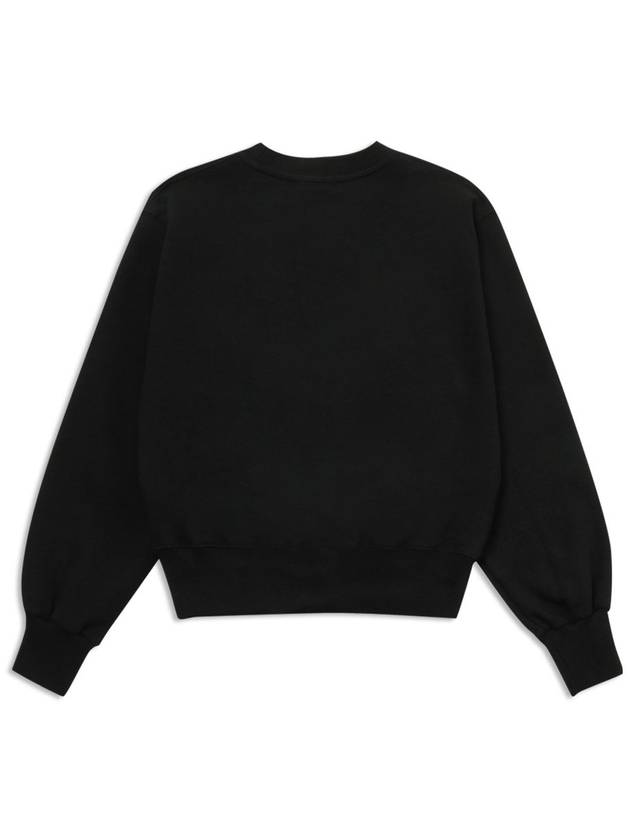 Washing Pigment Sweatshirt Print Long Sleeve T-Shirt Black MCSS24TS1BK - MACKY - BALAAN 3