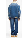 Fake Fur Trucker Denim Jacket Vintage Blue - AMI - BALAAN 7