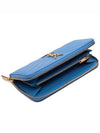 Matelasse Monogram Zipper Around Long Wallet Blue - SAINT LAURENT - BALAAN 5