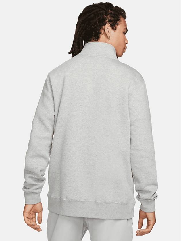 Sportswear Club Brushed Half Zip Up Sweatshirt Grey - NIKE - BALAAN 3