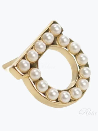 Gancini Pearl Earrings Gold - SALVATORE FERRAGAMO - BALAAN 2