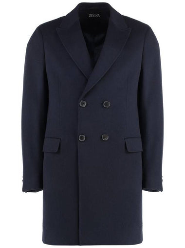 Zegna Wool Blend Double-Breasted Coat - ERMENEGILDO ZEGNA - BALAAN 1