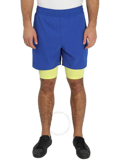 Lacoste Men's Cosmic/Lime Sport Layered Shorts, Brand Size 3 (Small) - LACOSTE - BALAAN 2