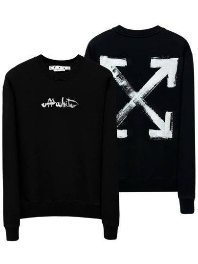 Arrow Logo Painting Crewneck Sweatshirt Black - OFF WHITE - BALAAN 2