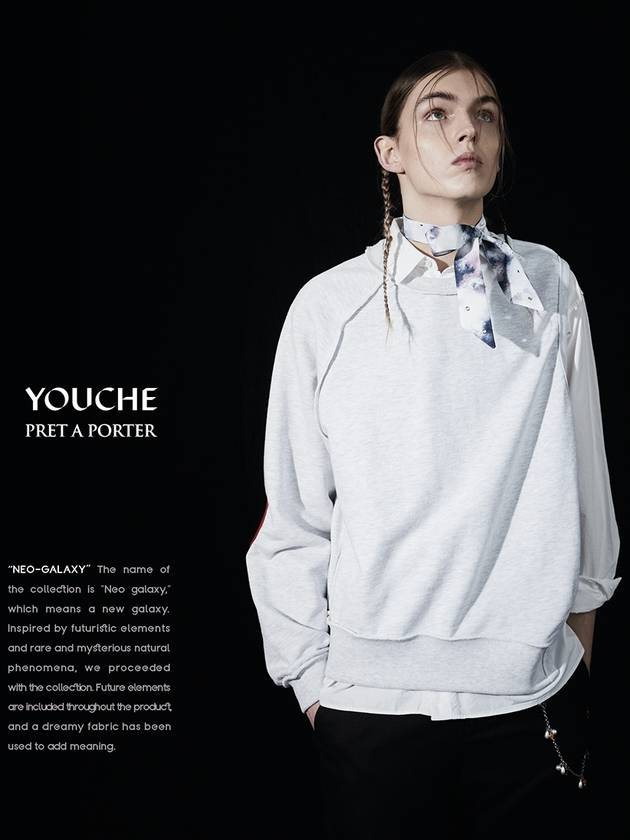 NX Asymmetry Sweatshirts Melange Grey - YOUCHE PRET A PORTER - BALAAN 11