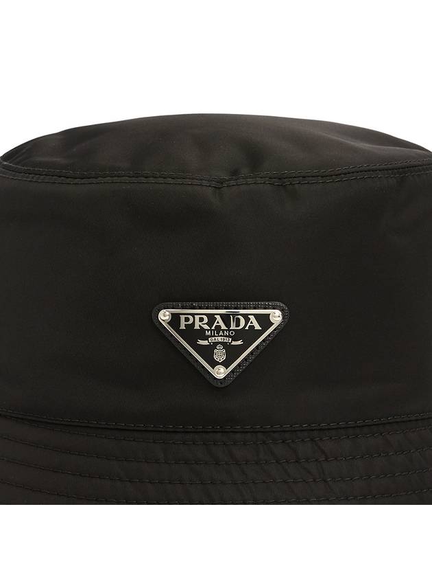 Re-Nylon Triangle Logo Bucket Hat Black - PRADA - BALAAN 7