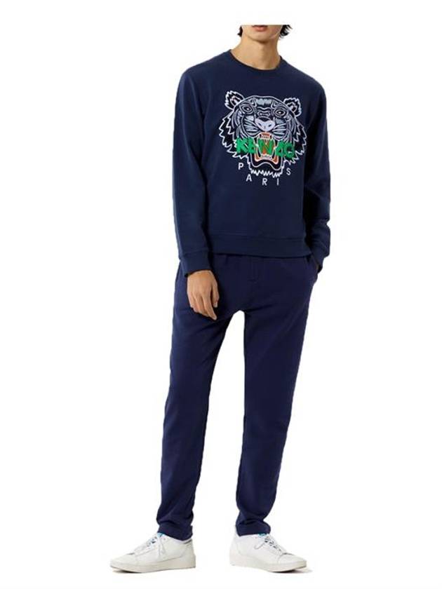 Men's Tiger Embroidery Sweatshirt Navy - KENZO - BALAAN 7