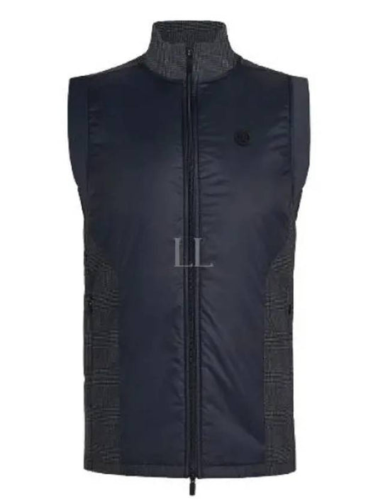 Glenn Plaid Track Vest G4MF23O64 Onyx Men s - G/FORE - BALAAN 1