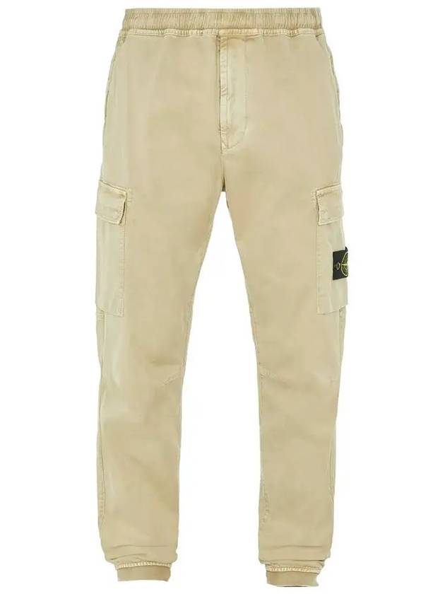 Men's Wappen Patch Straight Pants Beige - STONE ISLAND - BALAAN 2