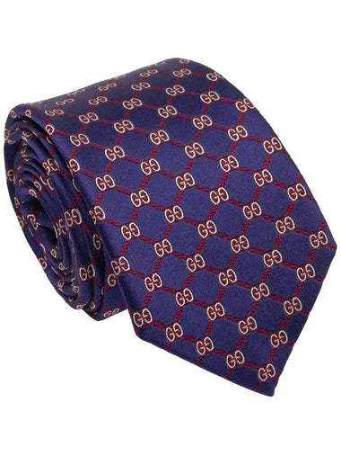 GG Rhombus Jacquard Silk Tie Blue - GUCCI - BALAAN 1