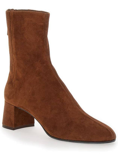 'Saint Honoré' Brown Bootie With Half Moon Heel In Suede Woman - AQUAZZURA - BALAAN 2