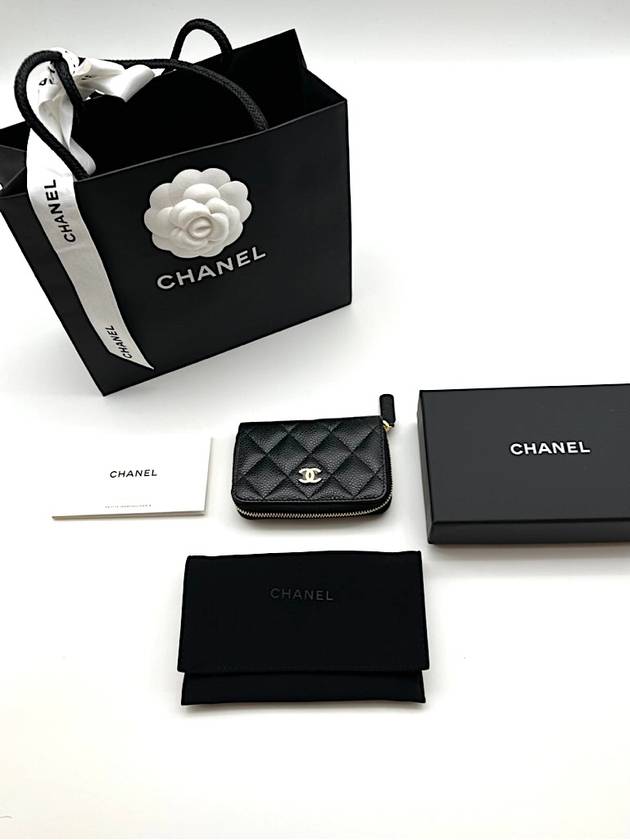 Classic Zipped Coin Purse Grained Calfskin & Gold Black - CHANEL - BALAAN 2