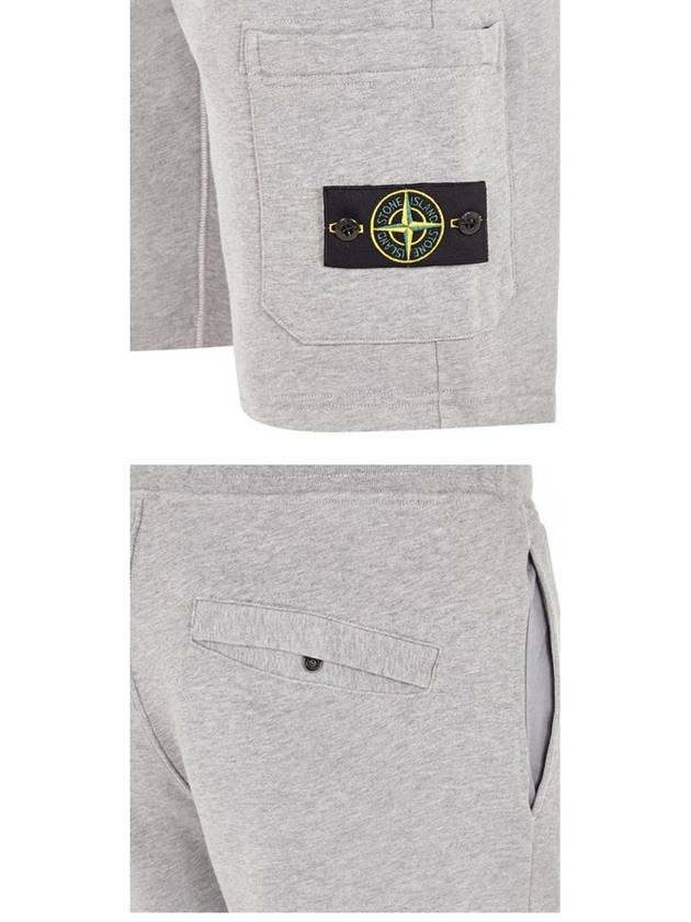 Cotton Fleece Cargo Bermuda Shorts Grey - STONE ISLAND - BALAAN 6