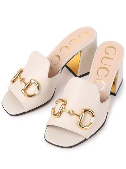 Women's Horsebit Slide Sandals White - GUCCI - BALAAN 2