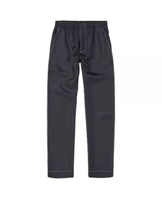 Stitched Silk Straight Pants Black - PRADA - BALAAN 2